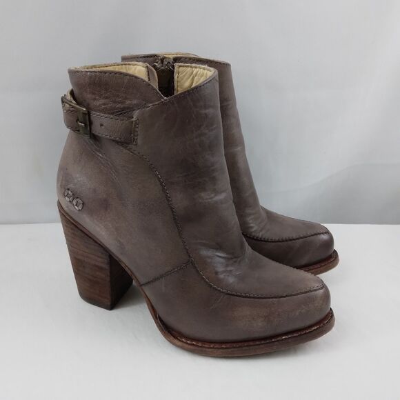 Bed Stu Isla Ankle Boots Booties Rustic Distressed Brown Leather Boho Women's 6 - Picture 1 of 16